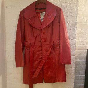 vintage red leather coat